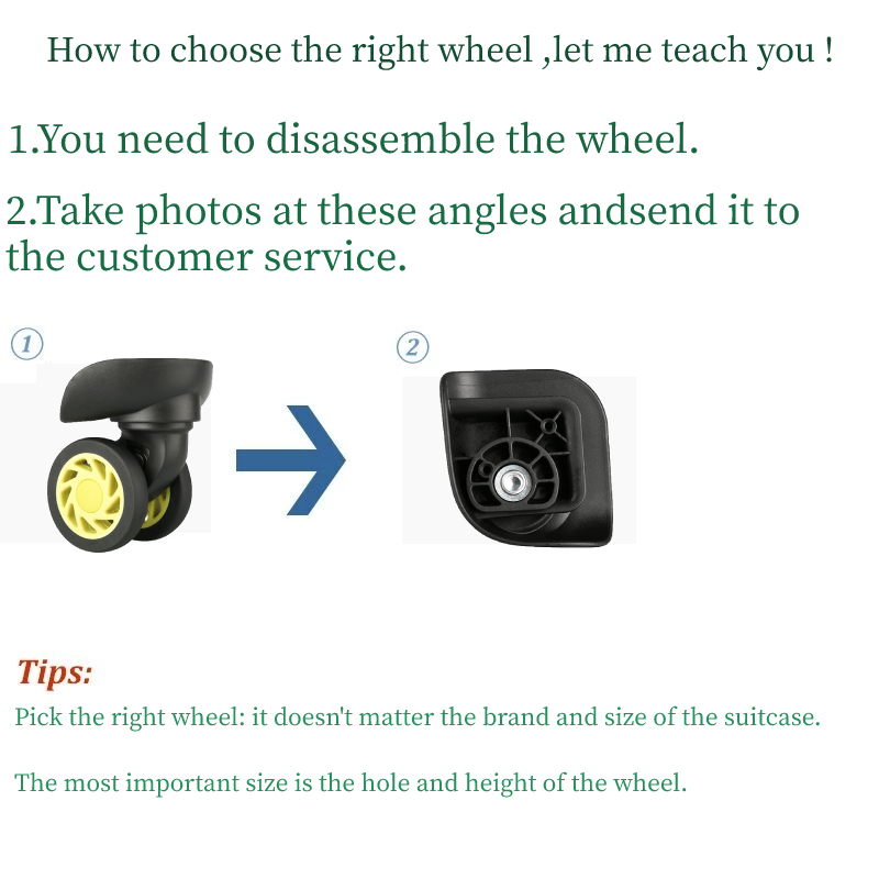 1 Pair of Universal Luggage Wh - Silent Replacement Luggage Wheels 评论和价格