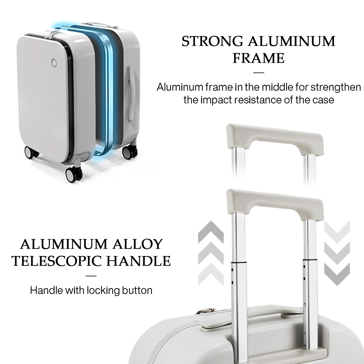 Mixi Patent Design Aluminum Fr - Aluminum Frame Carry On Luggage 评论和价格