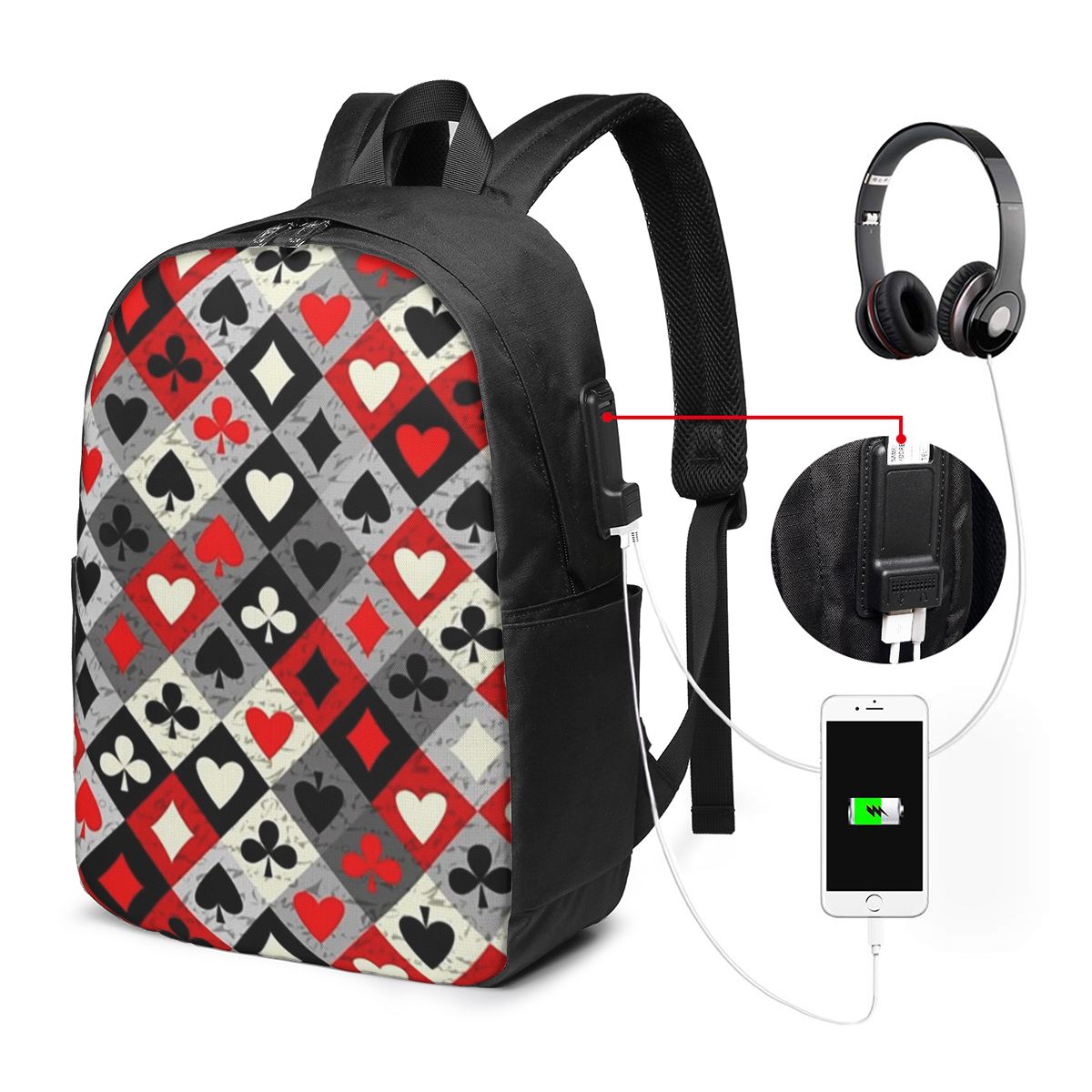 Playing Cards Poker Print Back - Travel Bags 评论和价格