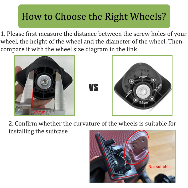 Universal Trolley Suitcase Rep - Silent Replacement Luggage Wheels 评论和价格