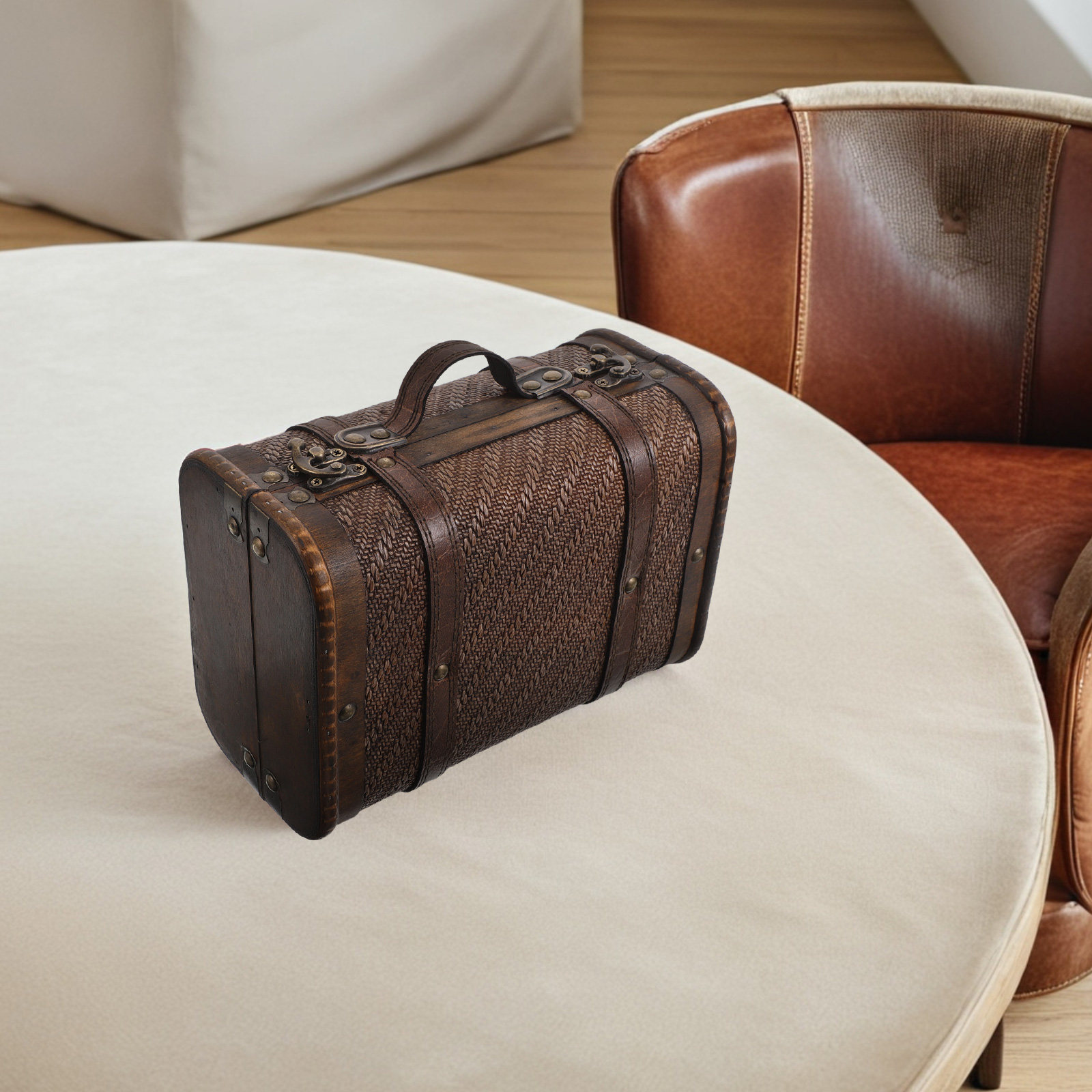 Retro Wood Storage Box Vintage - Retro Vintage Trunk Suitcase 评论和价格