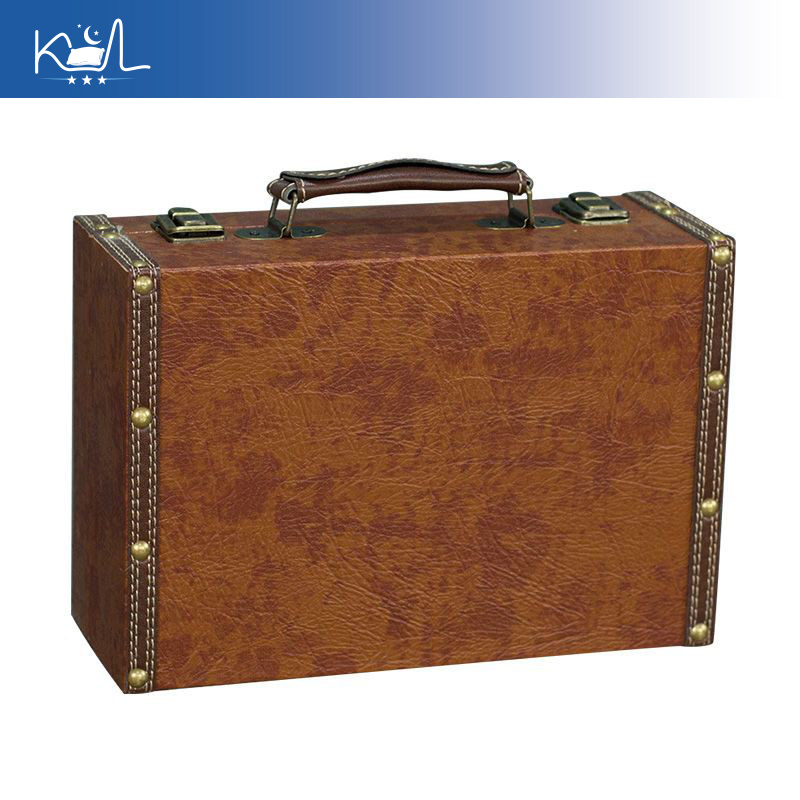 Vintage Brown Decorative Suitc - Retro Vintage Trunk Suitcase 评论和价格