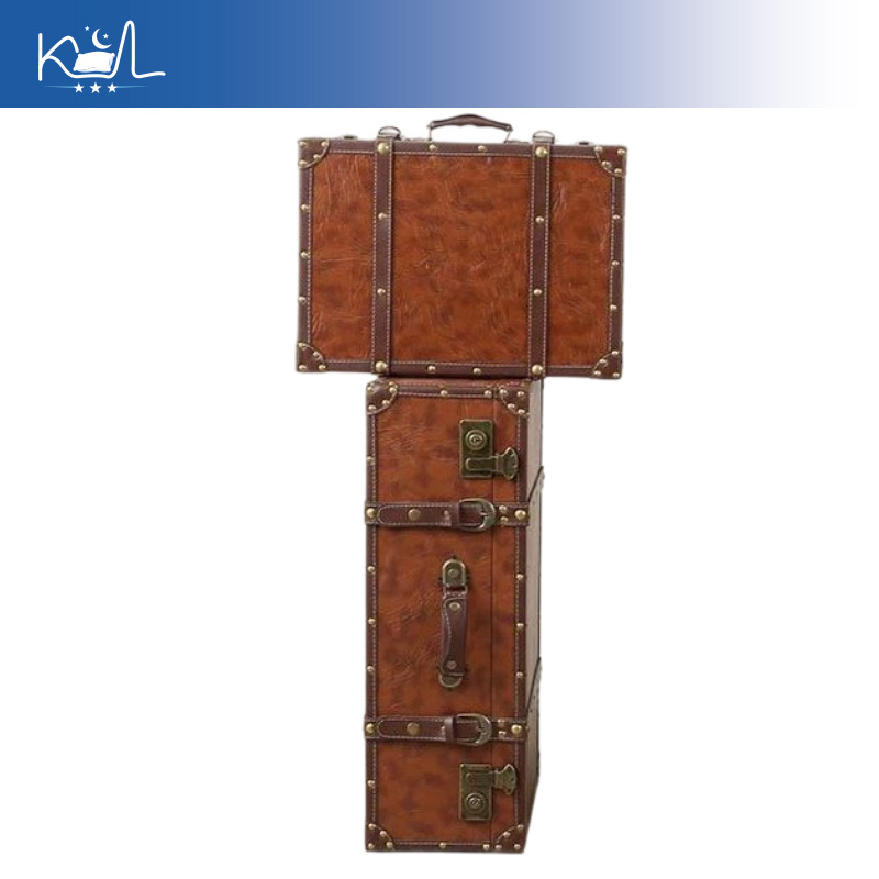 Vintage Brown Decorative Suitc - Retro Vintage Trunk Suitcase 评论和价格