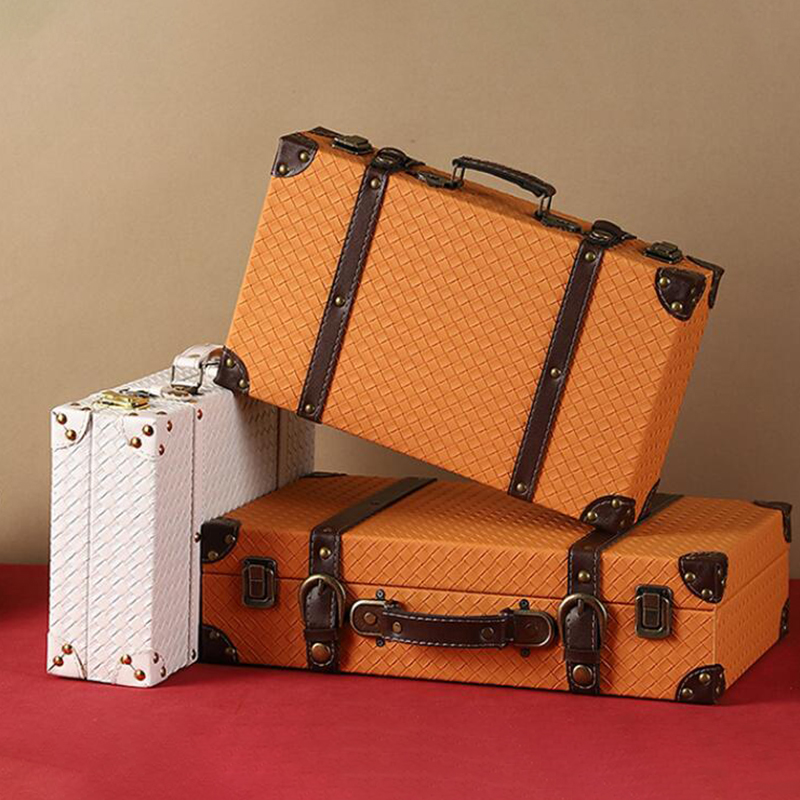 Vintage Wooden Suitcase Multi- - Retro Vintage Trunk Suitcase 评论和价格