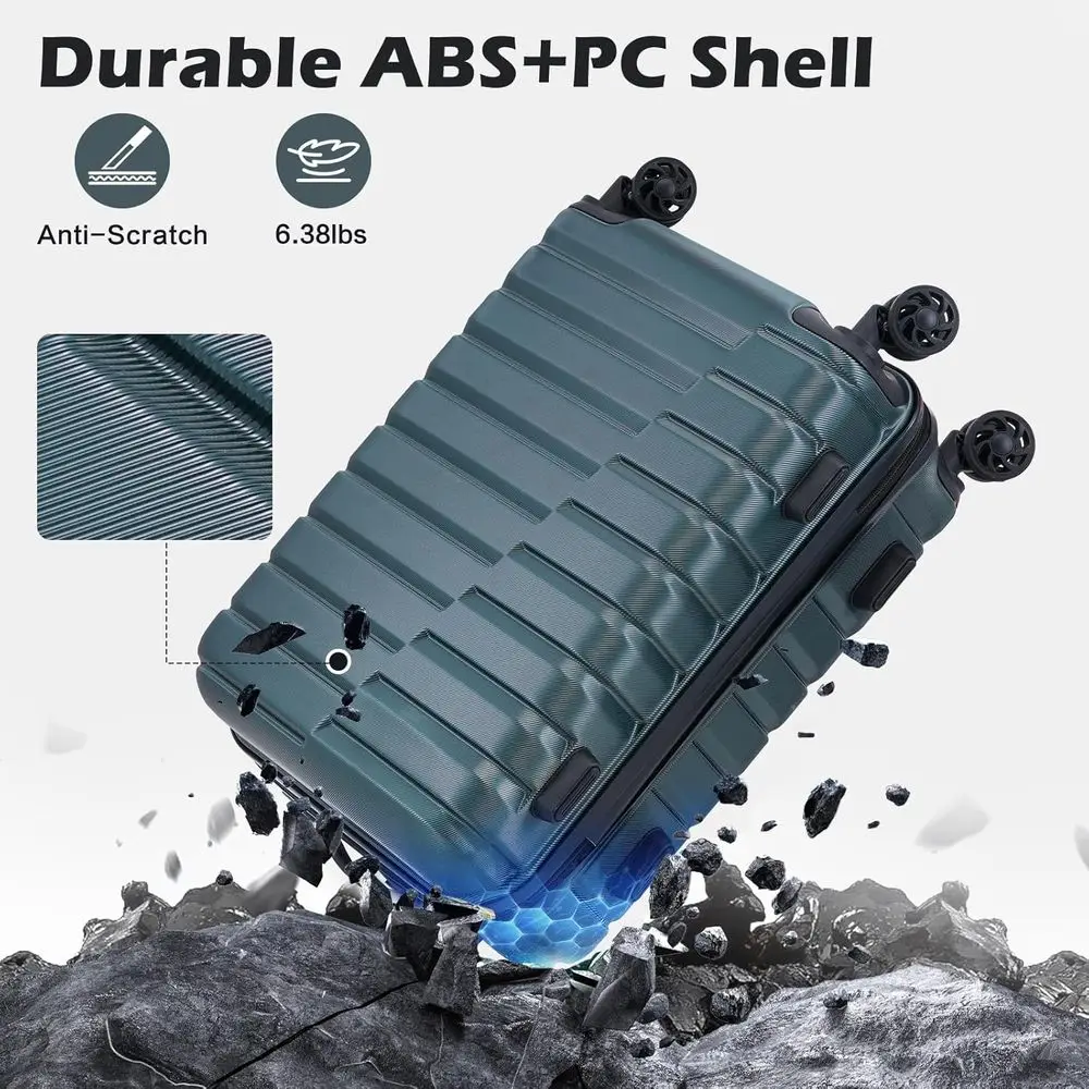 3-Piece Hard Shell Spinner Sui - Expandable Hard Shell Luggage Set 评论和价格