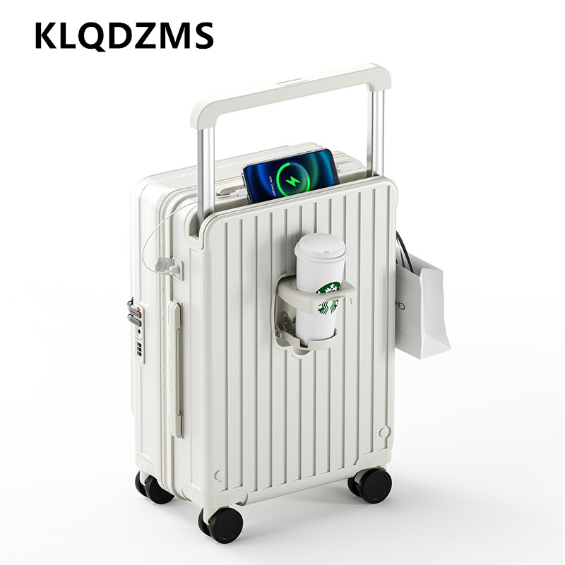 KLQDZMS Charging Suitcase Fron - Front Opening Laptop Luggage 24 Inch 评论和价格