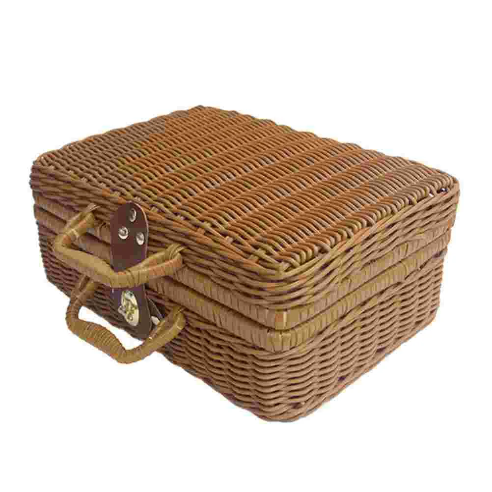 Basket Rattan Wicker Suitcase  - Retro Vintage Trunk Suitcase 评论和价格