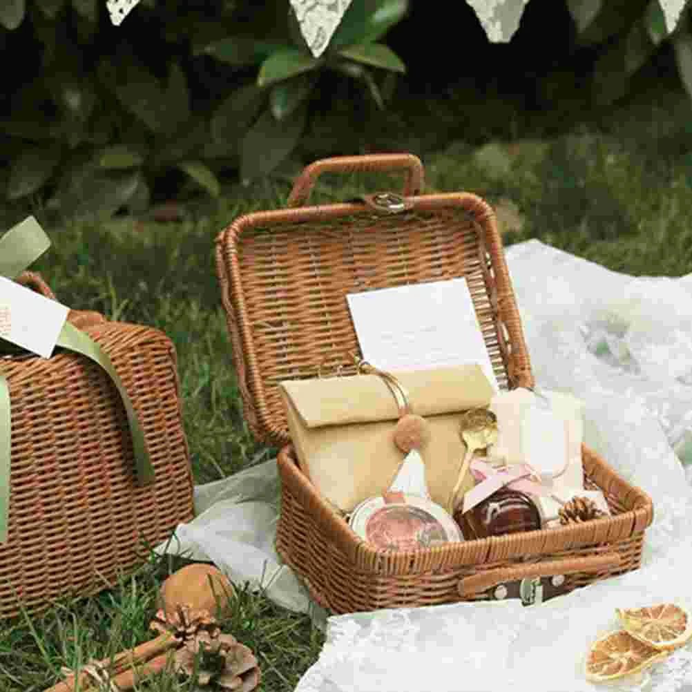 Basket Rattan Wicker Suitcase  - Retro Vintage Trunk Suitcase 评论和价格