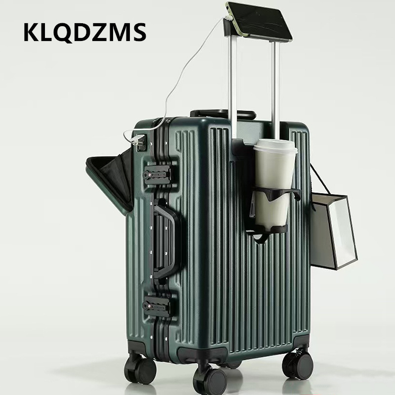 KLQDZMS Multifunctional Suitca - Front Opening Laptop Luggage 24 Inch 评论和价格