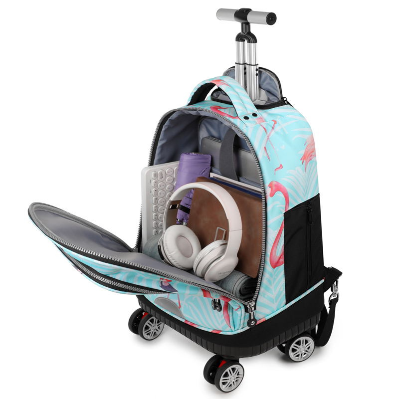 Rolling Backpack with Spinner  - Foldable Rolling Luggage Bag 评论和价格
