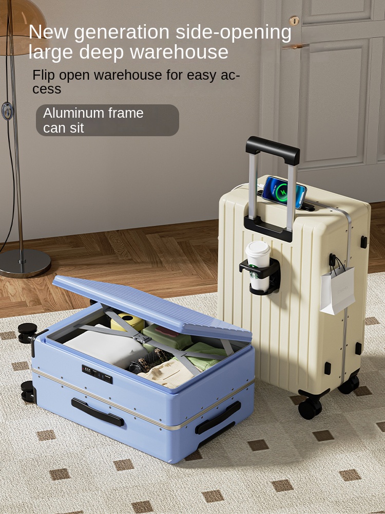 Side Opening Luggage 2025 New  - Aluminum Frame Carry On Luggage 评论和价格