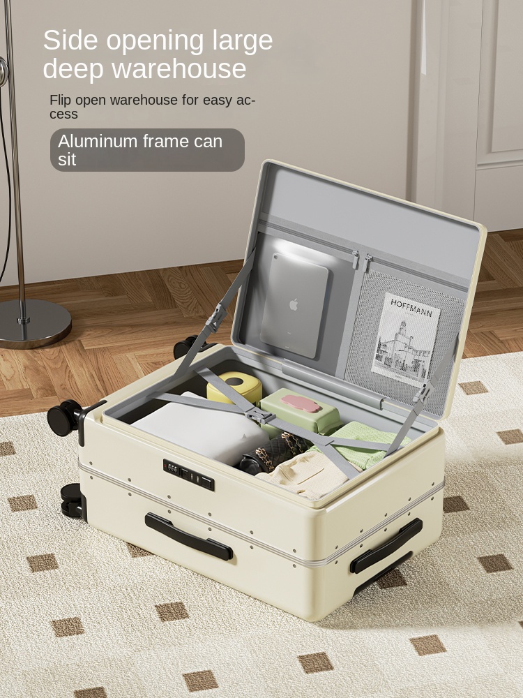 Side Opening Luggage 2025 New  - Aluminum Frame Carry On Luggage 评论和价格