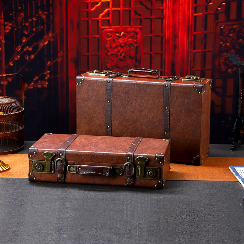 Vintage Wooden Suitcase Multi- - Retro Vintage Trunk Suitcase 评论和价格