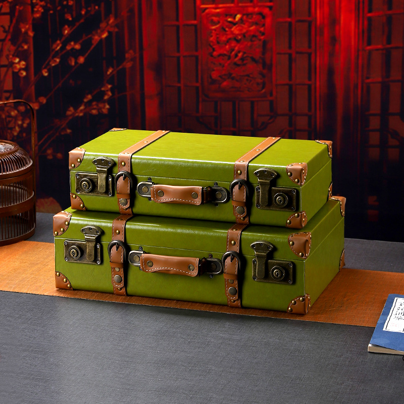 Vintage Wooden Suitcase Multi- - Retro Vintage Trunk Suitcase 评论和价格